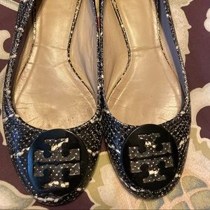 Snakeskin Tory Burch Reva Flats